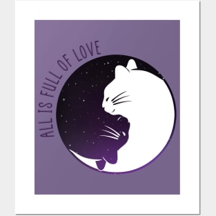 Yin Yang Cat Posters and Art